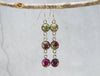 3 Stone Ruby in Zoisite Earrings