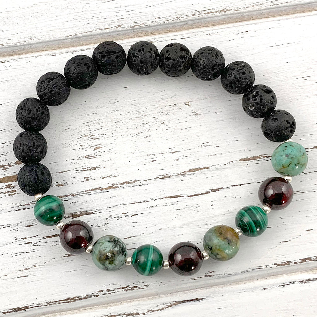 Sagittarius Zodiac Bracelet: White Gold Letter Beads with ite and  dragons vein agate stone beads